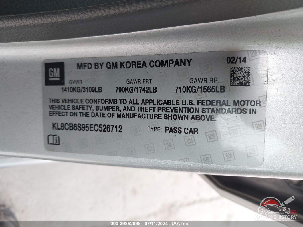 KL8CB6S95EC526712 2014 CHEVROLET SPARK photo no. 9