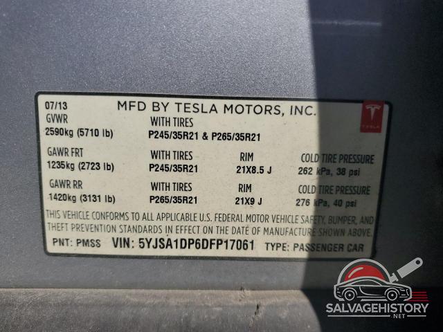 5YJSA1DP6DFP17061 2013 TESLA MODEL S photo no. 12