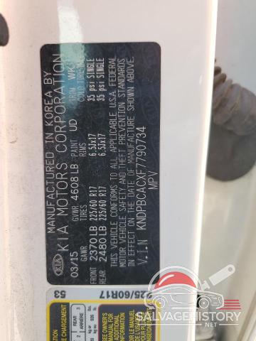 KNDPBCACXF7790734 2015 KIA SPORTAGE photo no. 12