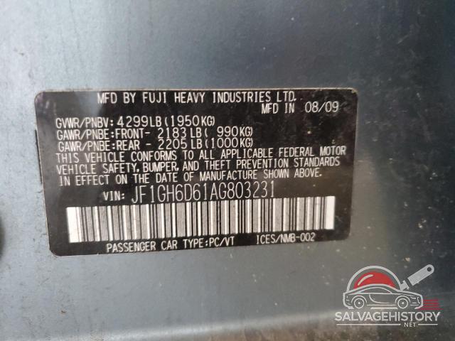 JF1GH6D61AG803231 2010 SUBARU IMPREZA photo no. 13