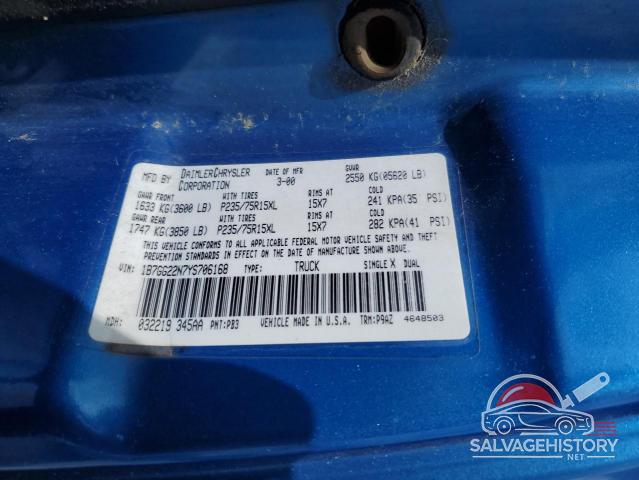 1B7GG22N7YS706168 2000 DODGE All Models photo no. 12