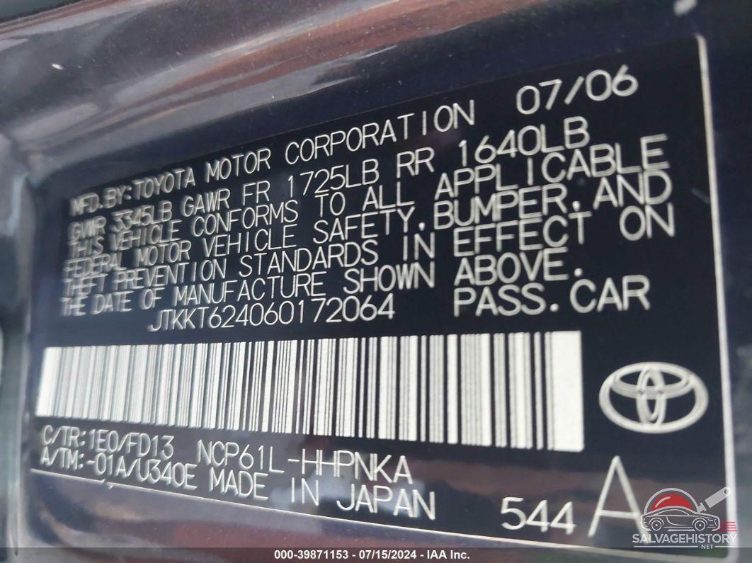 JTKKT624060172064 2006 SCION XA photo no. 9