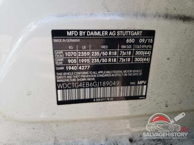 WDCTG4EB6GJ189049 2016 MERCEDES-BENZ GLA-CLASS photo no. 12