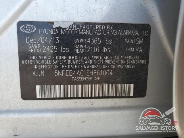 5NPEB4AC1EH861004 2014 HYUNDAI SONATA photo no. 12