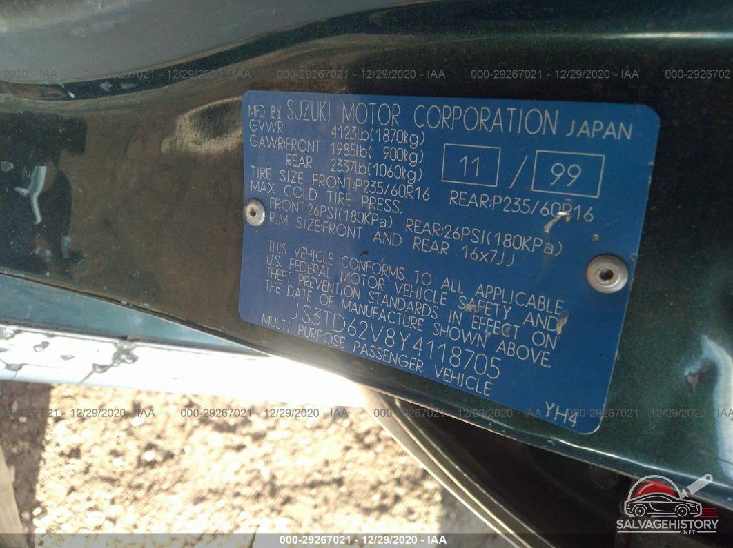 JS3TD62V8Y4118705 2000 SUZUKI GRAND VITARA photo no. 9