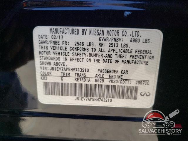 JN1EV7AP5HM743210 2017 INFINITI Q50 photo no. 12