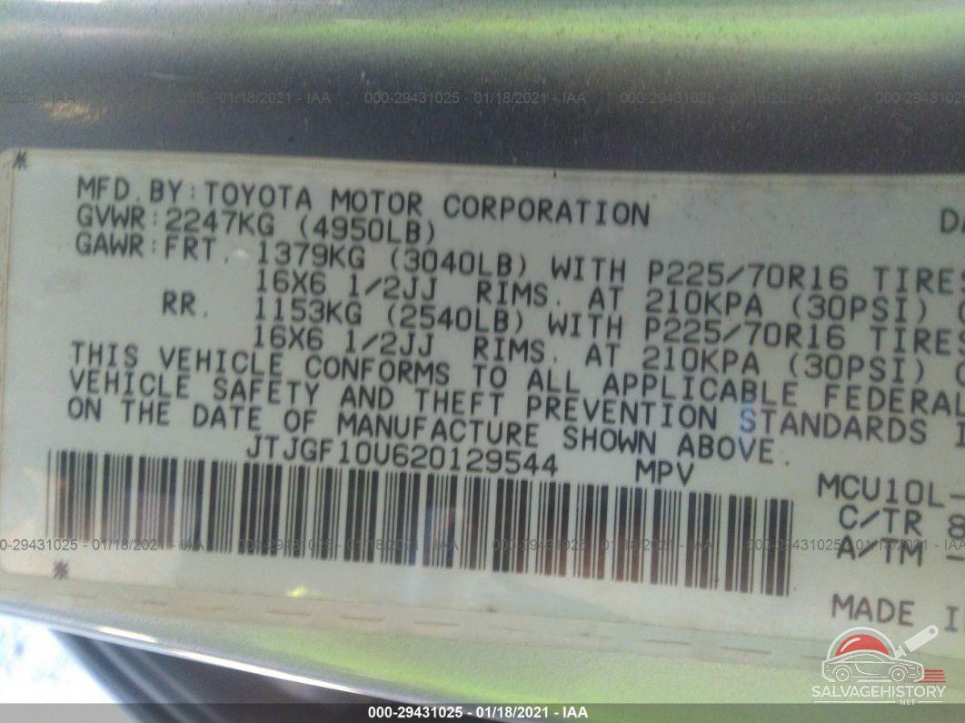 JTJGF10U620129544 2002 LEXUS RX 300 photo no. 9
