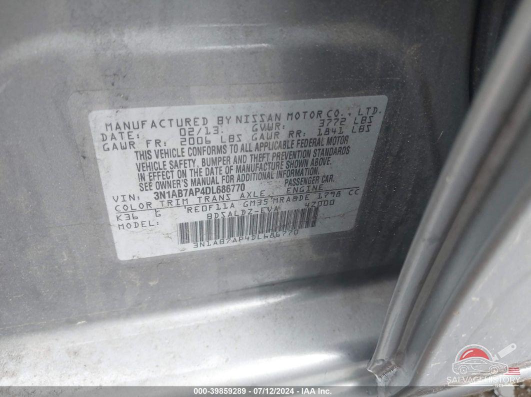 3N1AB7AP4DL686770 2013 NISSAN SENTRA photo no. 9
