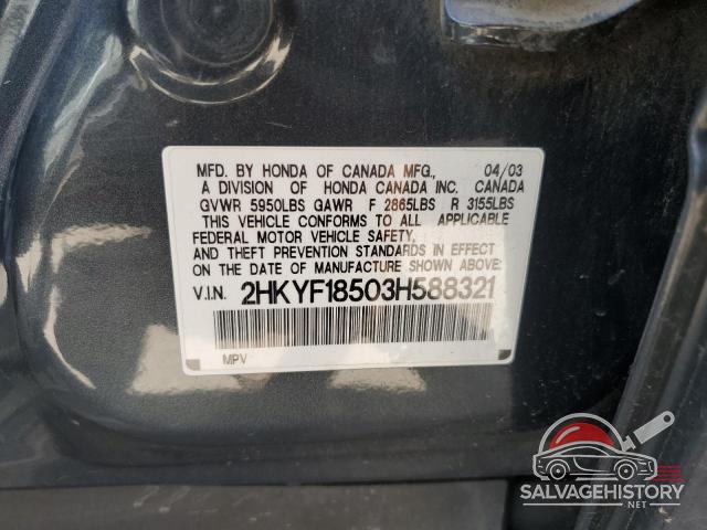2HKYF18503H588321 2003 HONDA PILOT photo no. 13