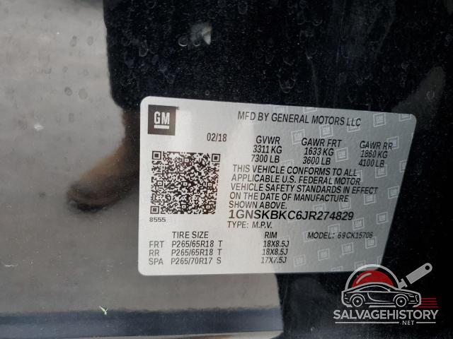 1GNSKBKC6JR274829 2018 CHEVROLET TAHOE photo no. 13