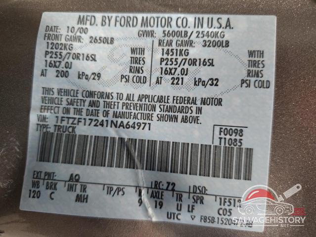 1FTZF17241NA64971 2001 FORD All Models photo no. 12