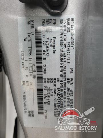 1FADP3F21HL339339 2017 FORD FOCUS photo no. 12