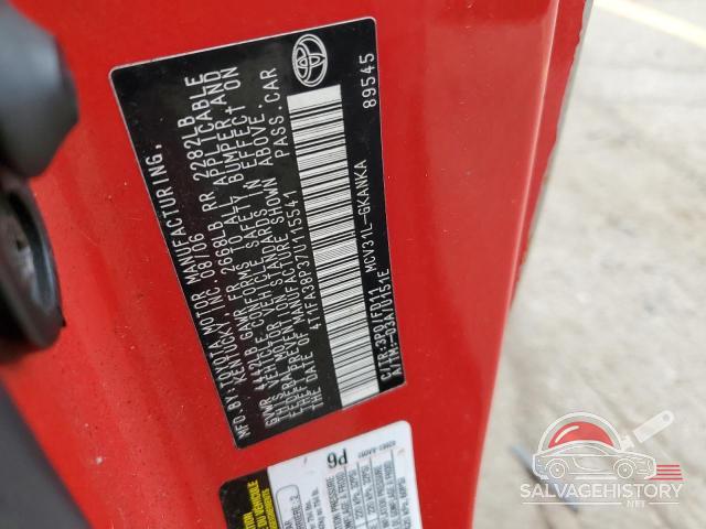 4T1FA38P37U115541 2007 TOYOTA CAMRY SOLA photo no. 12