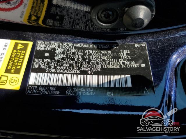 2T2BK1BA0AC058336 2010 LEXUS RX350 photo no. 14