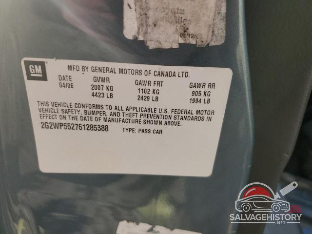 2G2WP552761285388 2006 PONTIAC GRANDPRIX photo no. 12