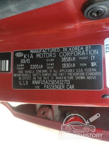 KNAFU5A25B5432713 2011 KIA FORTE photo no. 12