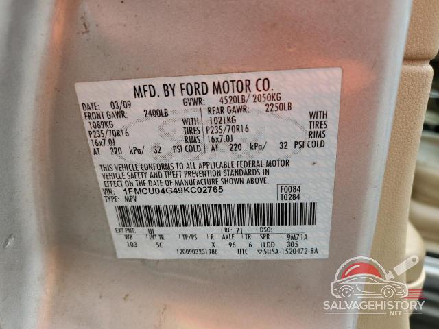 1FMCU04G49KC02765 2009 FORD ESCAPE photo no. 13