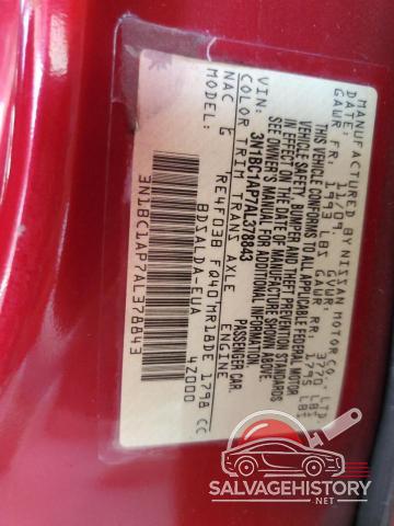3N1BC1AP7AL378843 2010 NISSAN VERSA photo no. 12