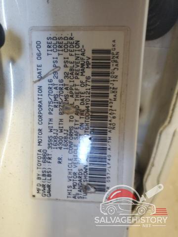 JT6HT00W4Y0121776 2000 LEXUS LX470 photo no. 13