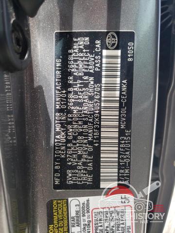 4T1BF32K94U576705 2004 TOYOTA CAMRY photo no. 13