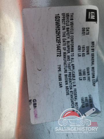 1G3WH52HX2F144772 2002 OLDSMOBILE INTRIGUE photo no. 12