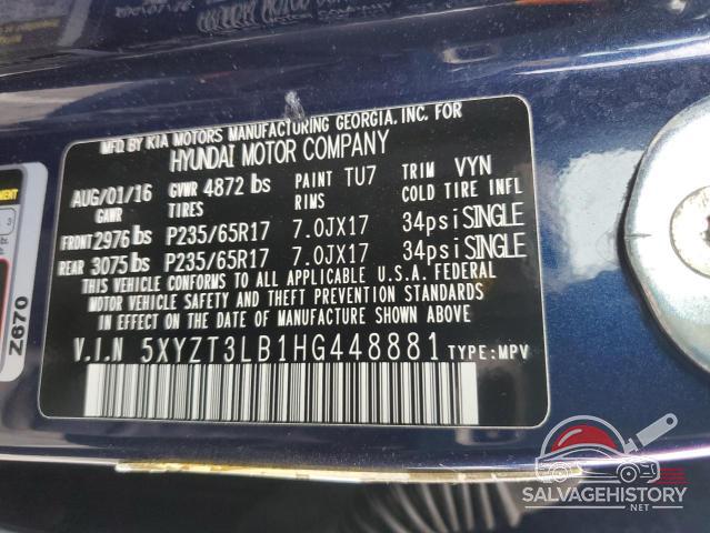 5XYZT3LB1HG448881 2017 HYUNDAI SANTA FE photo no. 12