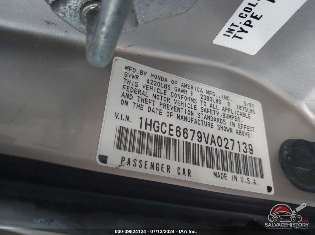 1HGCE6679VA027139 1997 HONDA ACCORD photo no. 9