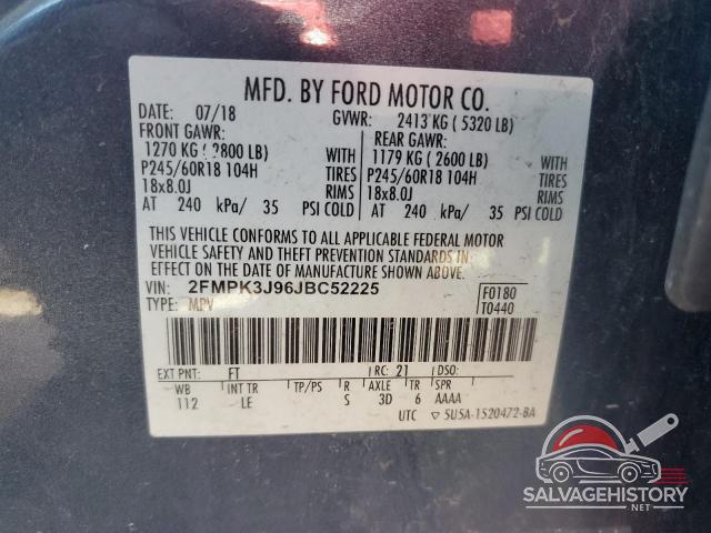 2FMPK3J96JBC52225 2018 FORD EDGE photo no. 13
