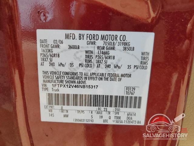 1FTPX12V46NB15317 2006 FORD All Models photo no. 12