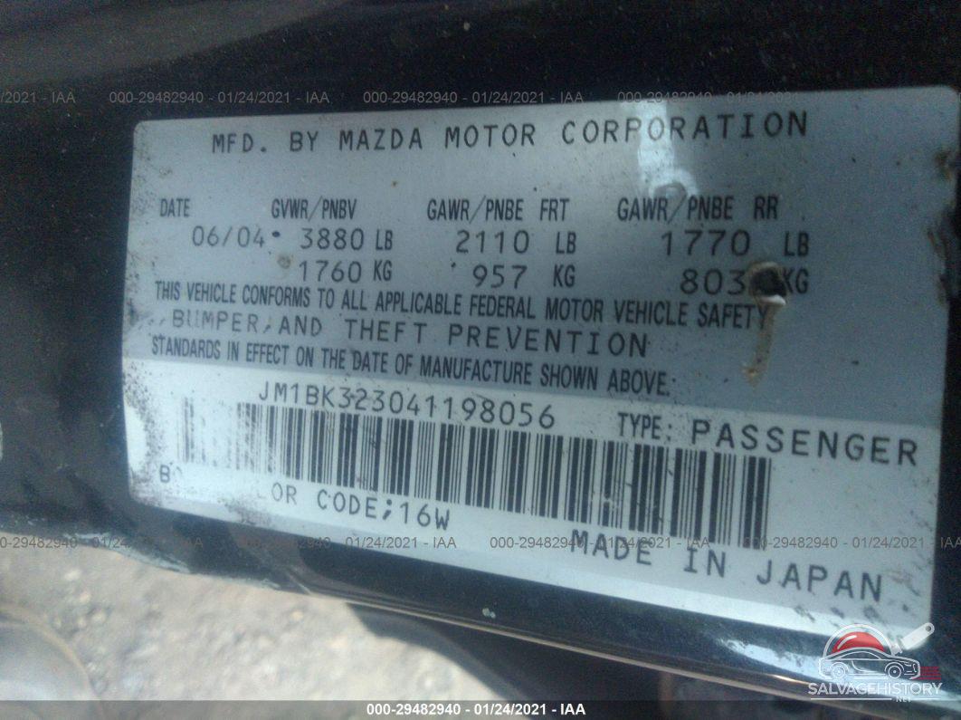JM1BK323041198056 2004 MAZDA MAZDA3 photo no. 9
