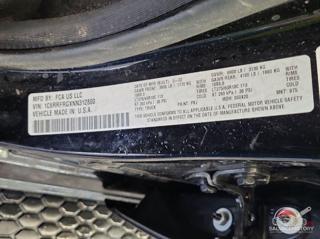 1C6RRFRGXNN312800 2022 RAM 1500 photo no. 8