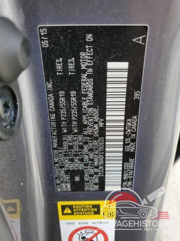 2T2ZK1BA0FC192625 2015 LEXUS RX350 photo no. 12