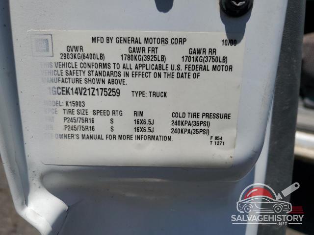 1GCEK14V21Z175259 2001 CHEVROLET ALL Models photo no. 12