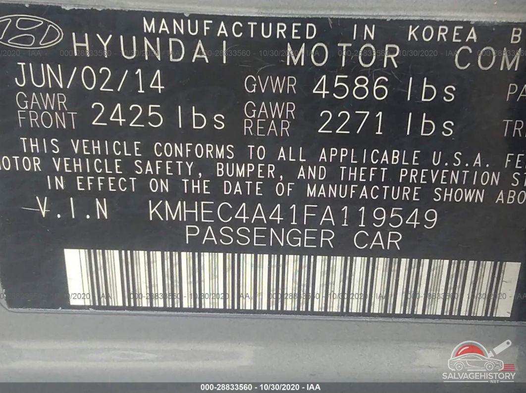 KMHEC4A41FA119549 2015 HYUNDAI SONATA HYBRID photo no. 9