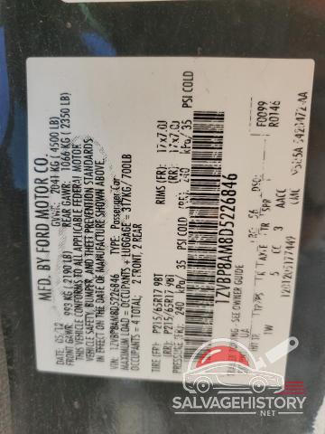 1ZVBP8AM8D5226846 2013 FORD ALL Models photo no. 12