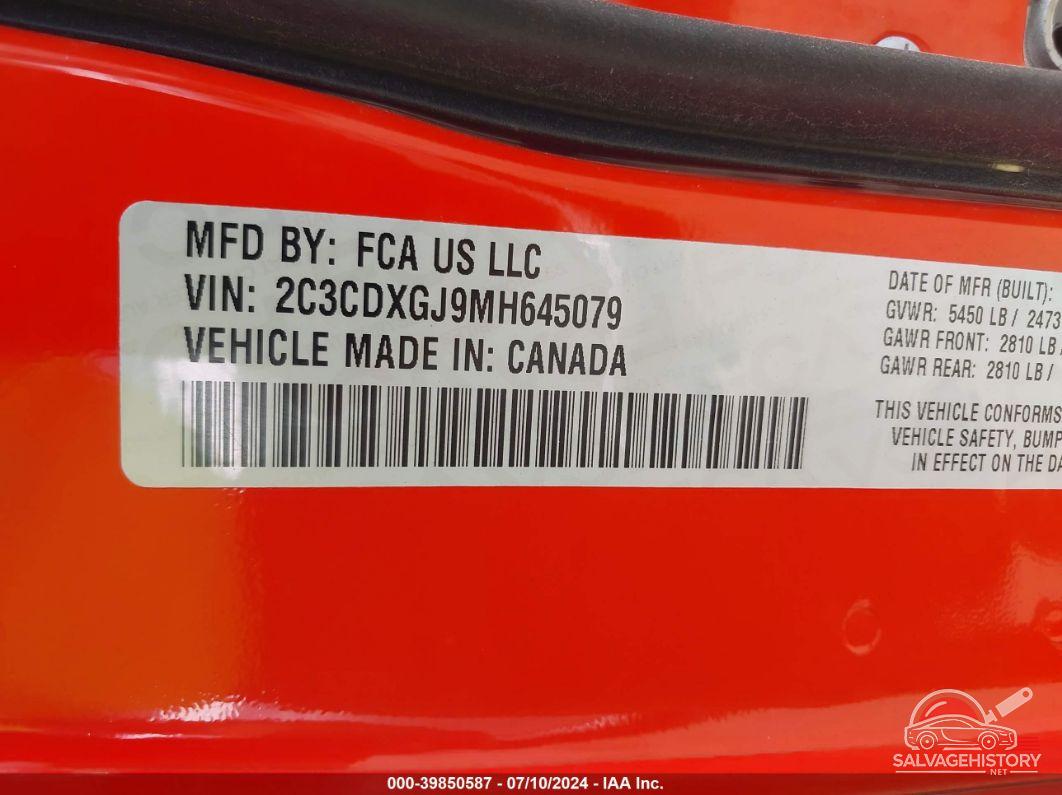 2C3CDXGJ9MH645079 2021 DODGE CHARGER photo no. 9