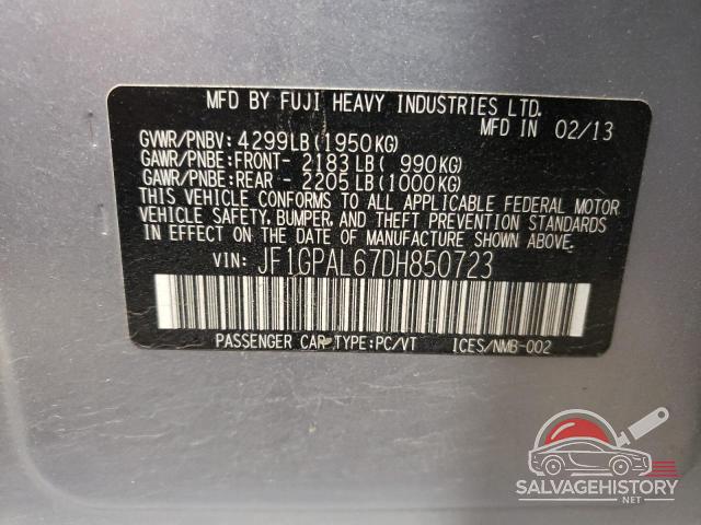 JF1GPAL67DH850723 2013 SUBARU IMPREZA photo no. 12