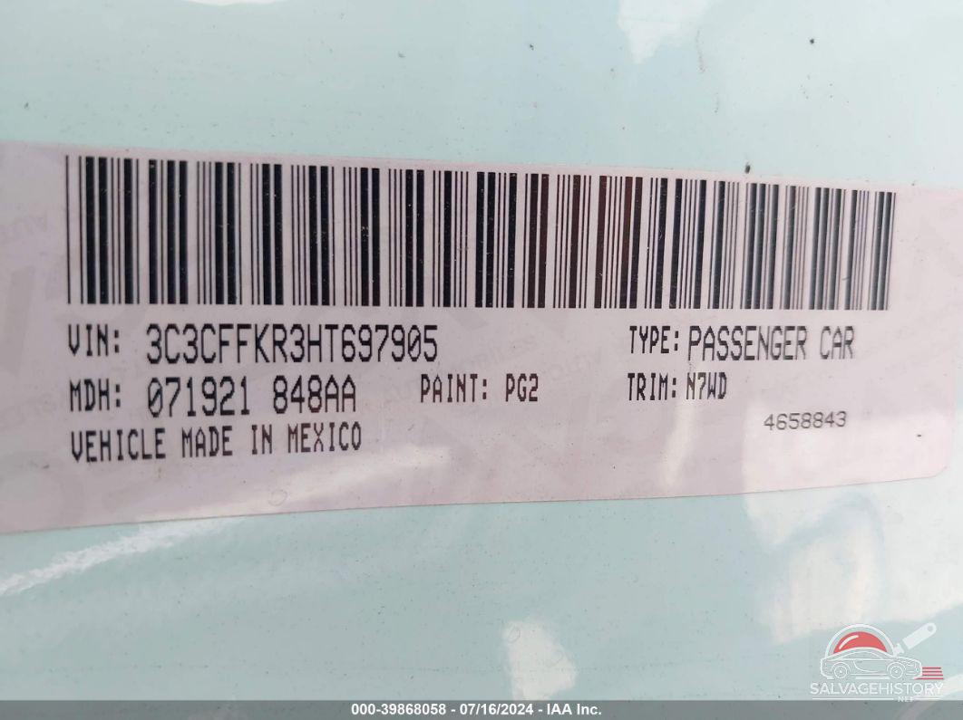 3C3CFFKR3HT697905 2017 FIAT 500 photo no. 9
