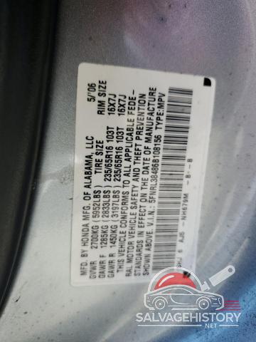 5FNRL38486B108156 2006 HONDA All Models photo no. 13