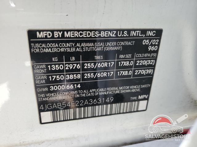4JGAB54E22A363149 2002 MERCEDES-BENZ M-CLASS photo no. 13