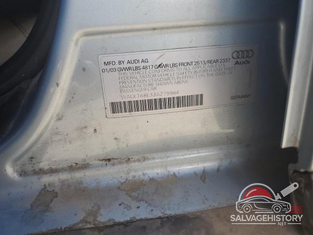 WAULT68E33A279964 2003 AUDI A4 photo no. 12