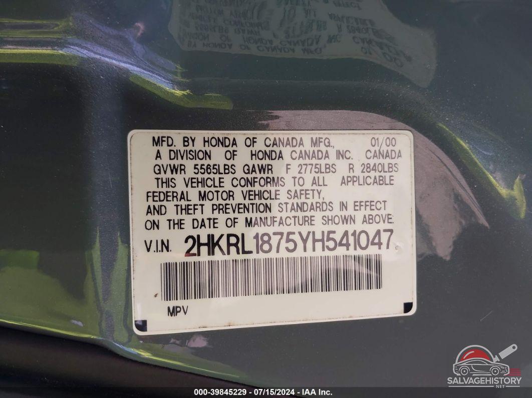 2HKRL1875YH541047 2000 HONDA ODYSSEY photo no. 9