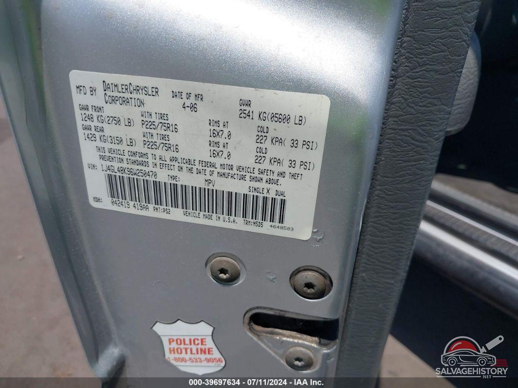 1J4GL48K96W250470 2006 JEEP LIBERTY photo no. 9