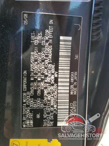 JTJHW31U182862399 2008 LEXUS RX400 photo no. 13
