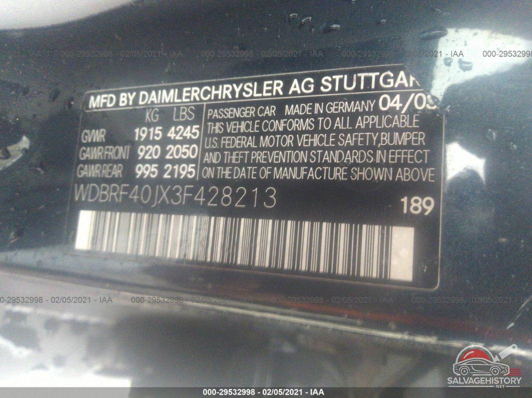 WDBRF40JX3F428213 2003 MERCEDES-BENZ C-CLASS photo no. 9