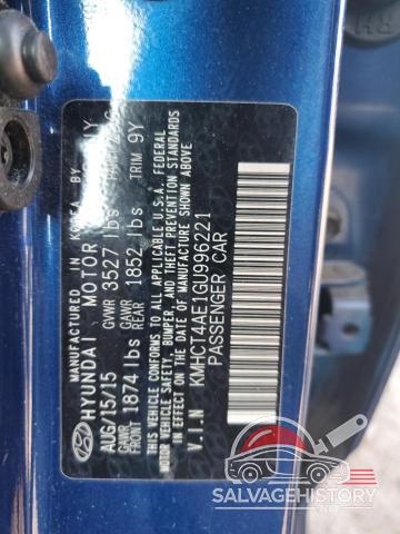 KMHCT4AE1GU996221 2016 HYUNDAI ACCENT photo no. 12