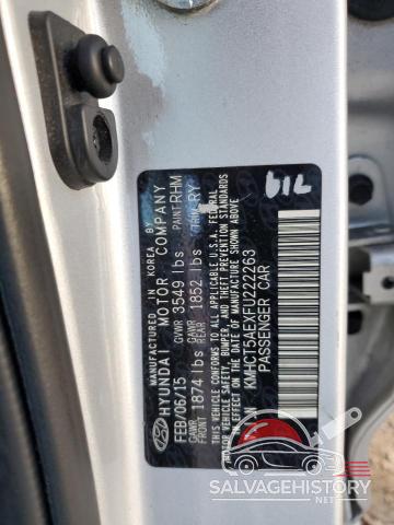 KMHCT5AEXFU222263 2015 HYUNDAI ACCENT photo no. 12