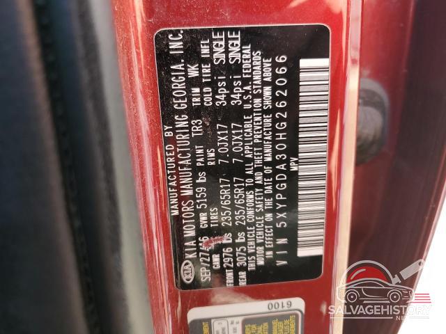 5XYPGDA30HG262066 2017 KIA SORENTO photo no. 13