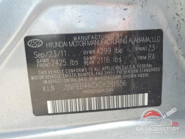 5NPEB4ACXCH381556 2012 HYUNDAI SONATA photo no. 12