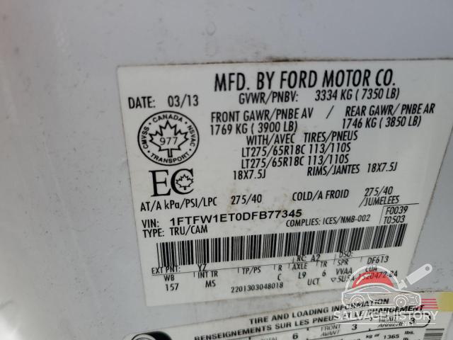 1FTFW1ET0DFB77345 2013 FORD F150 photo no. 12